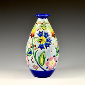 Jarrón con decoración floral n. 1627 - Charles Catteau, Manifattura Boch Frères Keramis, años 20/30
